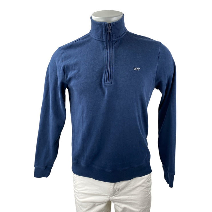 Vineyard Vines Saltwater Blue Quarter-Zip Long Sleeve Sweatshirt Sweater Top XS