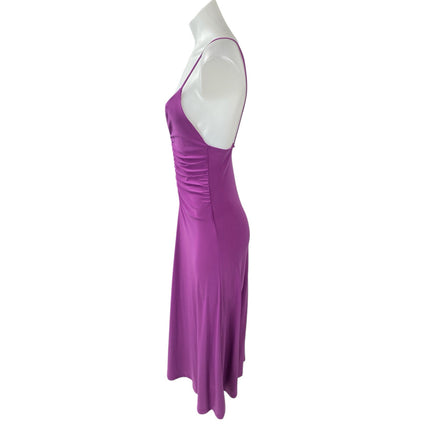 Zara Women's Purple Sleeveless V Neck Ruched Cami Tank Maxi Slip Dress Size S