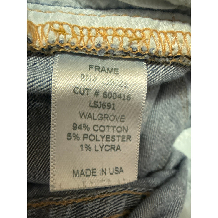 Frame Le Skinny De Jeanne Women's Blue Distressed Low Rise Denim Jeans Size 26