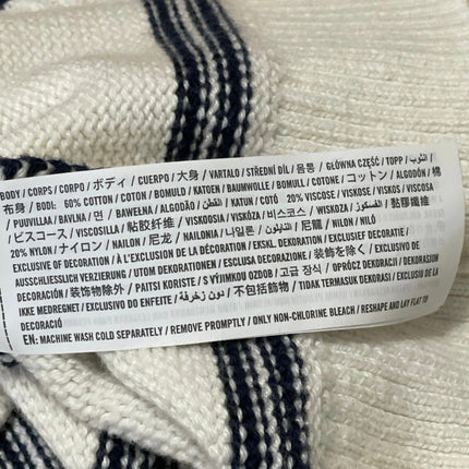 Abercrombie & Fitch White Striped Knit Short Sleeve Crew Neck Boxy Sweater Top S