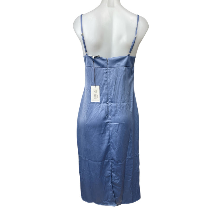 NEW WeWoreWhat Blue Satin Sleeveless Cowl Neck Cami Camisole Tank Slip Dress XL