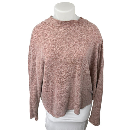 Abound Women's Pink Tan Knit Long Sleeve High Neck Sweater Sweatshirt Top Sz 3X