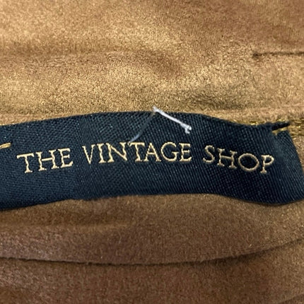 The Vintage Shop Brown Faux Suede Vegan Sleeveless Cami Mini Bodycon Dress Sz S