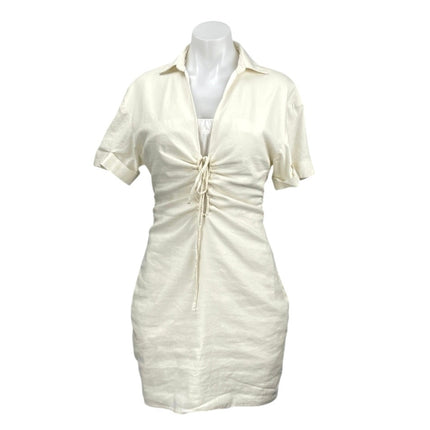white bodycon shirt dress Ivory Contour Jersey Mini Tshirt Dress