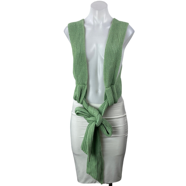Simonett Nanu Women's Green Multiway Sleeveless Knit Wool Tank Crop Top Size M/L