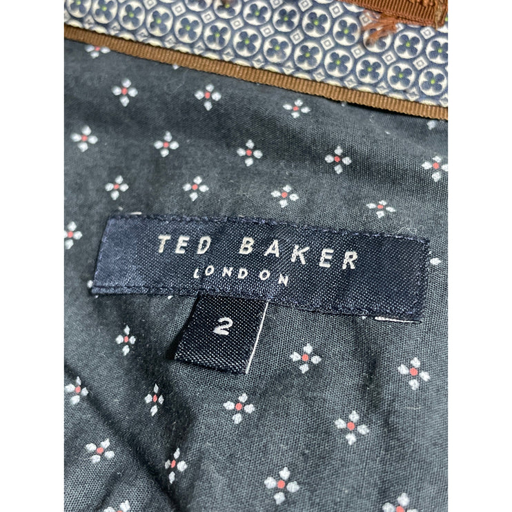 Ted Baker Men's Black Paisley Floral Long Sleeve Button Down Shirt Top Size S