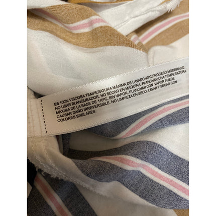 Denim & Flower Ricky Singh Men Multicolor Striped Short Sleeve Button Up Shirt M