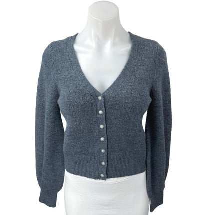 Abercrombie & Fitch Gray Knit Long Sleeve Button Down Cardigan Sweater Top Sz S