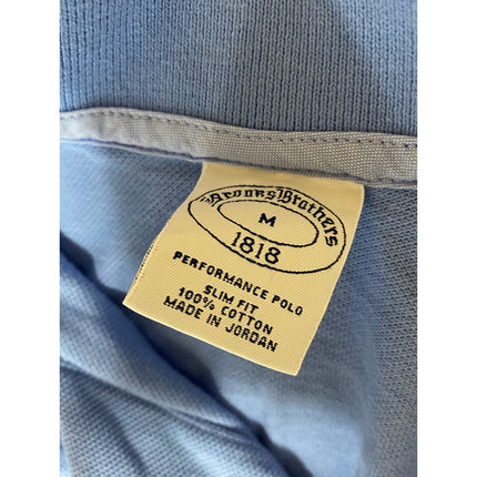 Brooks Brothers Blue Cotton Short Sleeve Slim Fit Performance Polo Shirt Top M
