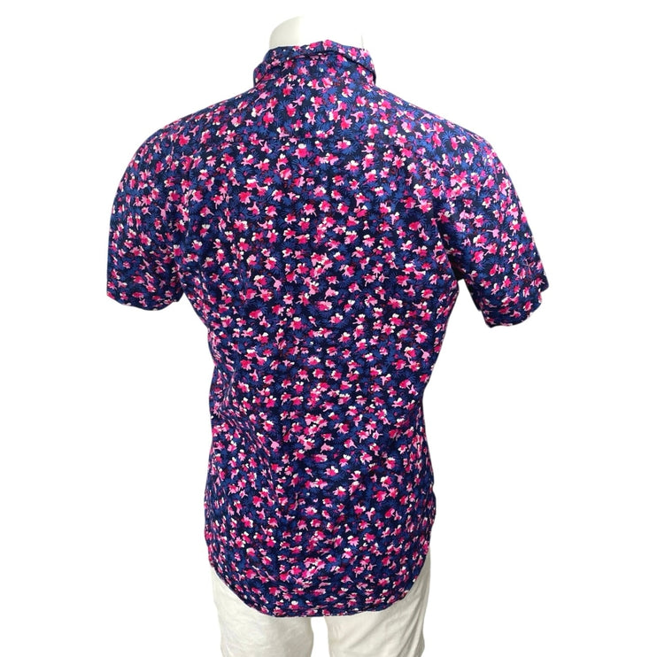 Bonobos Men's Multicolor Floral Short Sleeve Slim Fit Button Down Shirt Top Sz M