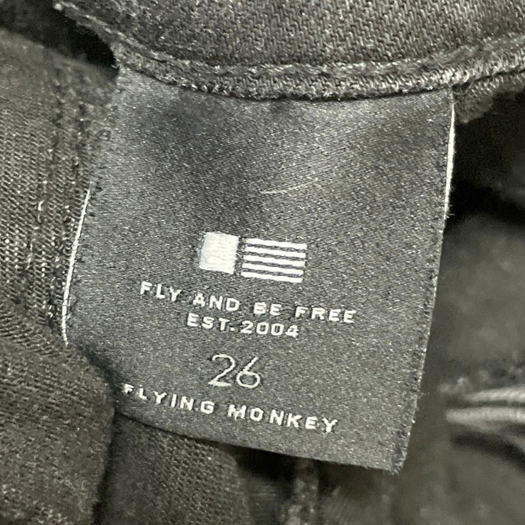 Flying Monkey Women's Black Low Rise Distressed Skinny Denim Jeans Size 26