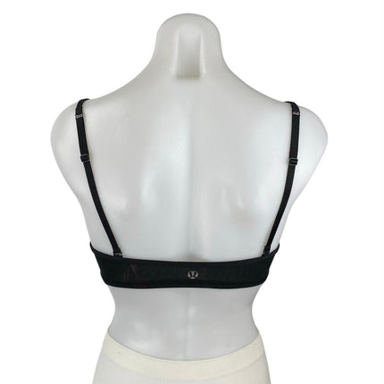 Lululemon Daily Black Floral Sleeveless Activewear Sports Bra Crop Tank Top S