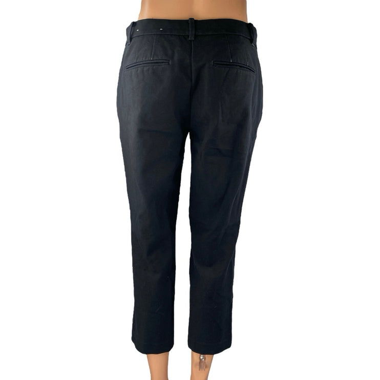 Ann Taylor Petite Curvy Fit Black Mid Rise Cropped Trousers Dress Pants Size 2P
