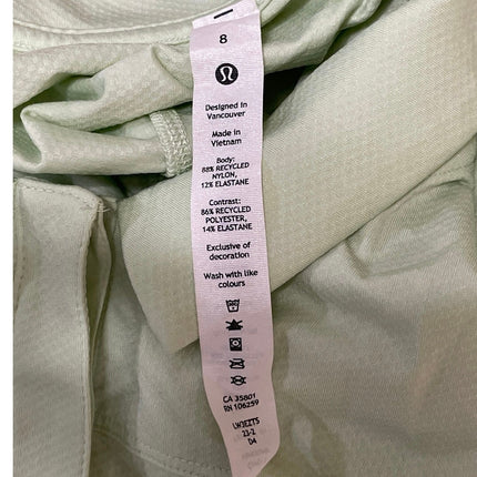 Lululemon Women's Green Quick Dry Short Sleeve Tennis Gold Athletic Polo Shirt M