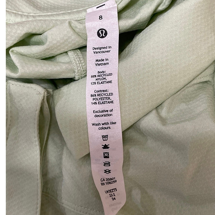 Lululemon Women's Green Quick Dry Short Sleeve Tennis Gold Athletic Polo Shirt M