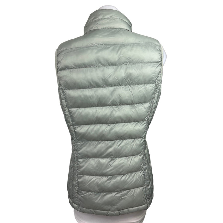 32 Degrees Heat Silver Zip Up High Neck Pockets Sleeveless Winter Puffer Vest M