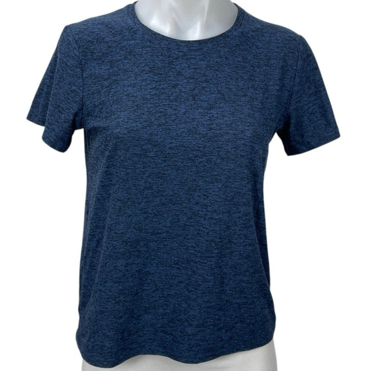 Outdoor Voices Women's Blue Space Dye Short Sleeve Athletic T Shirt Tee Top S