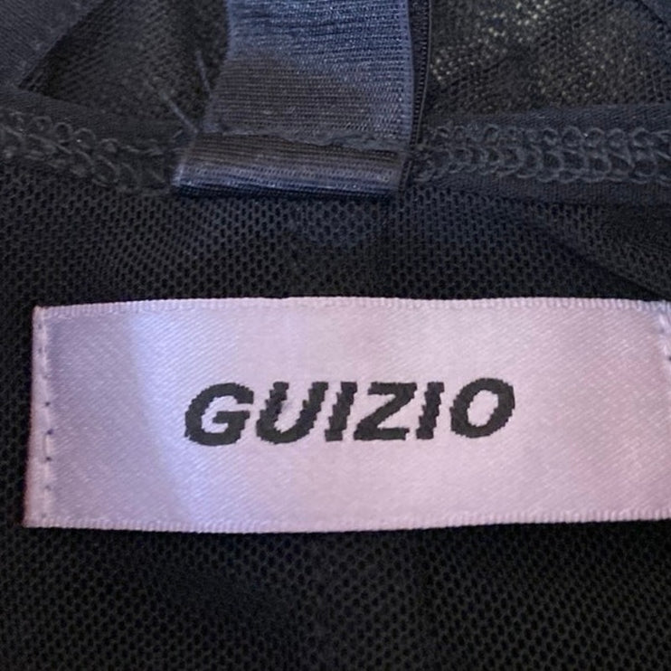 Guizio Zita Black Sleeveless Sheer Mesh Corset Bustier Camisole Crop Top Size S