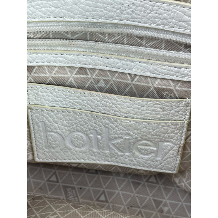 Botkier Vivi White Angled 100% Leather Band Crossbody Bag Satchel Handbag OS