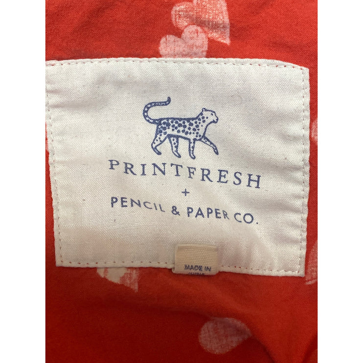 Printfresh + Pencil & Paper Co. Valentine Heart Red White Sleepwear Pajama Set M