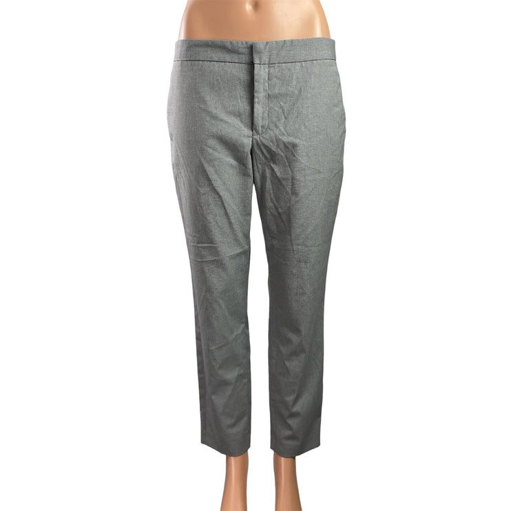 Zara Basic Woemns Gray Hounsdtooth Low Rise Straight Trousers Dress Pants Size 6