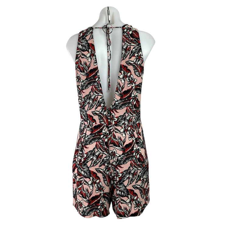 Zara Tropical Floral Sleeveless Pleated Mini Tank Flare A-Line Romper Jumpsuit L