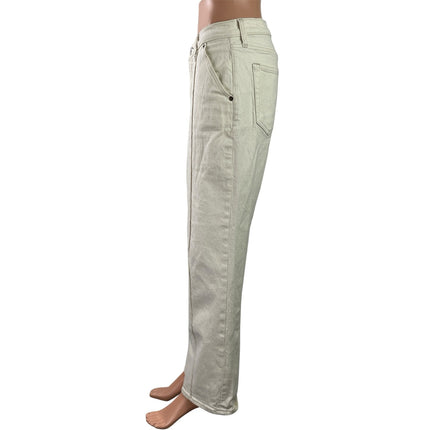 Abercrombie & Fitch The Baggy Mid Rise Women's White Wide Leg Denim Jean Size 4