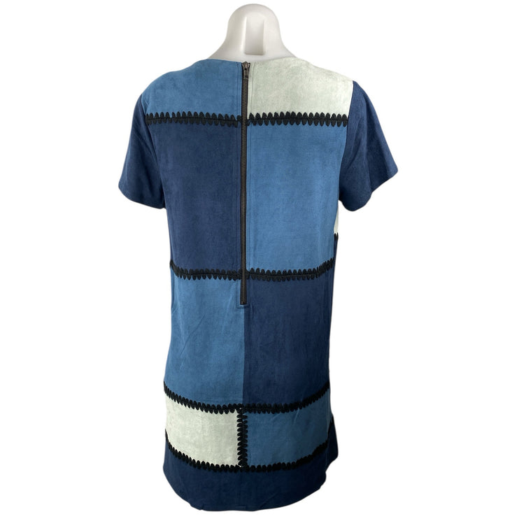 Design Lab Multicolor Colorblock Patchworks Short Sleeve Mini T-Shirt Dress Sz M