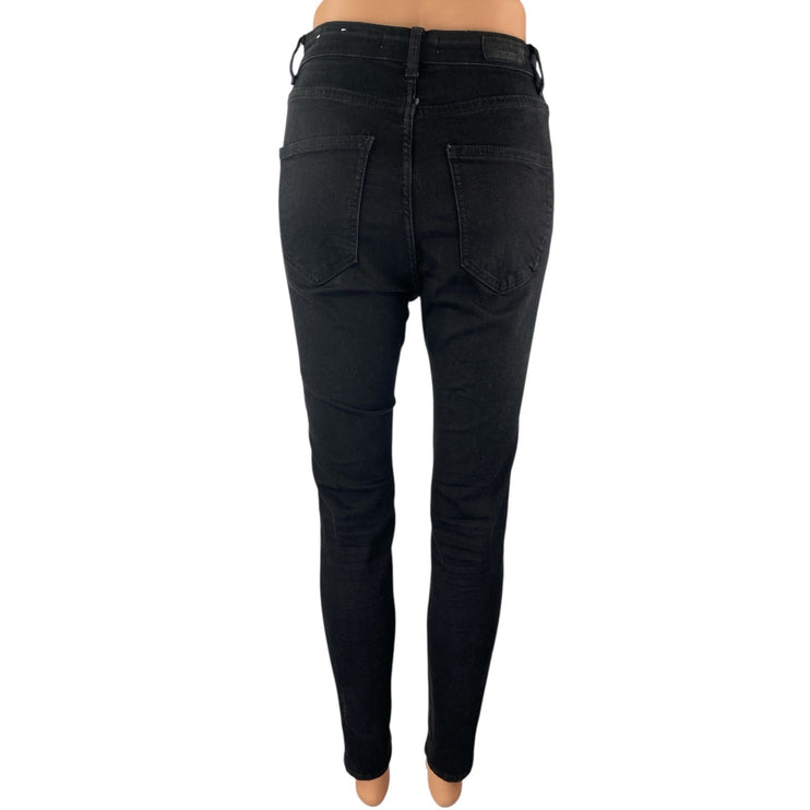 Pull & Bear Womens Black Pocket High Waisted Slim Fit Skinny Jeans Denim Pants 4