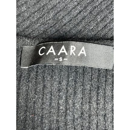 Caara Women's Black Ribbed Knit Sweetheart Long Sleeve Blouse Sweater Top Size S