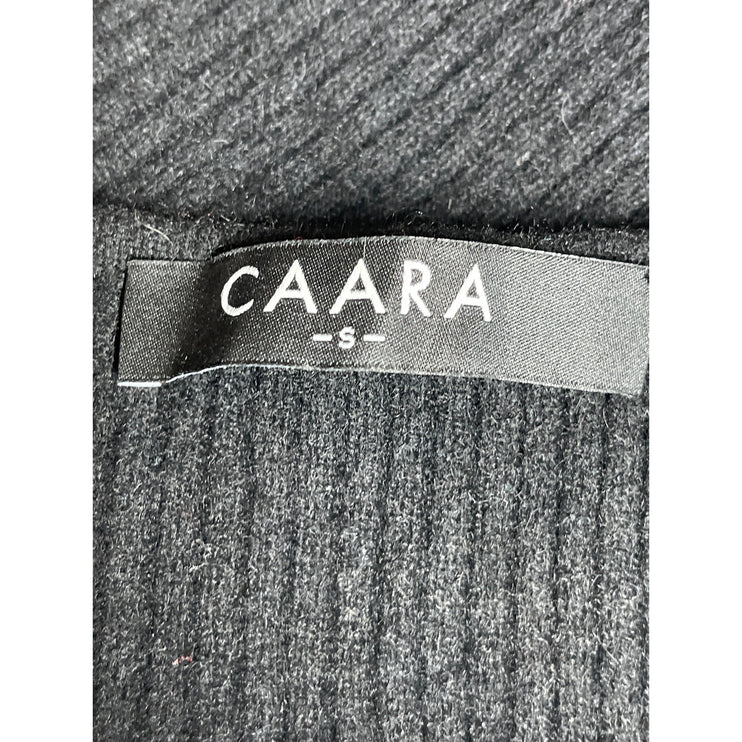 Caara Women's Black Ribbed Knit Sweetheart Long Sleeve Blouse Sweater Top Size S