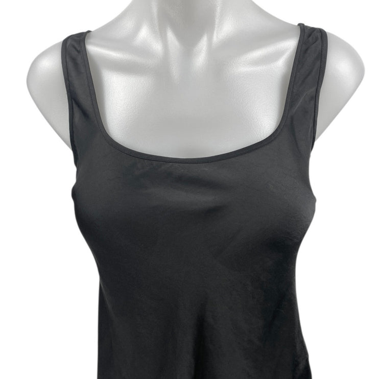 Aritzia Wilfred Black Silk Satin Sleeveless Cami Mini Fit & Flare Tank Dress S