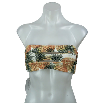 NEW Boys + Arrows Multicolor Sleeveless Strapless Bandeau Swimwear Bikini Top L