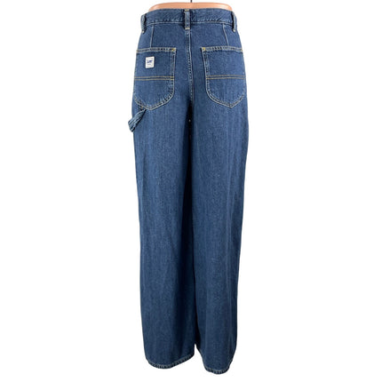 Lee Women's Blue High Rise Relaxed Straight Leg Utility Denim Jeans Pants Sz 26