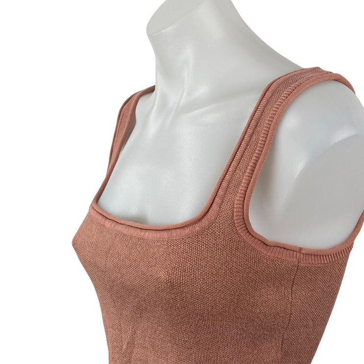 Urban Outfitters Women's Pink Square Neck Sleeveless Slim Crop Cami Tank Top M