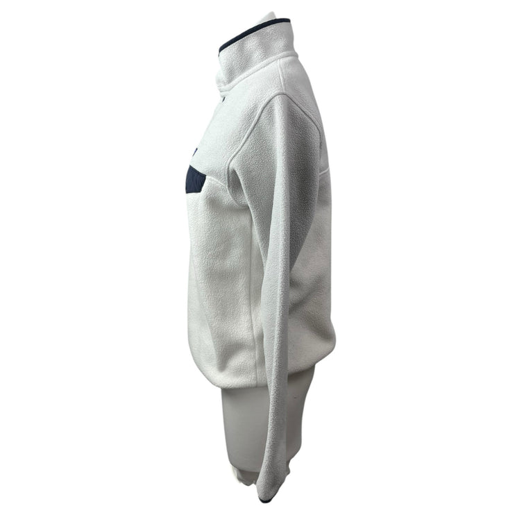 Patagonia Synchilla Snap-T Fleece Women's White Long Sleeve Sweater Top Size S