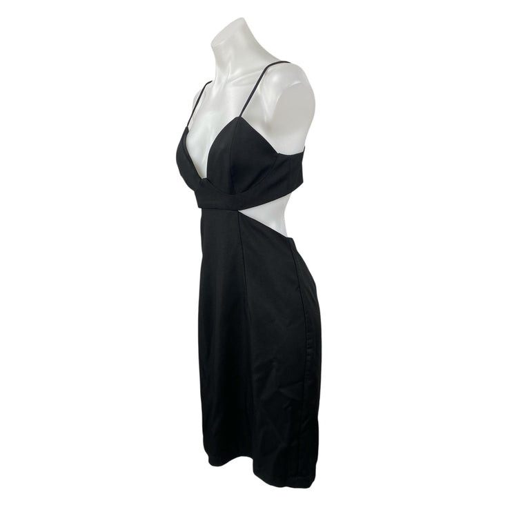 Bardot Women's Black Sleeveless Cutout V Neck Cami Mini Bodycon Dress Size M