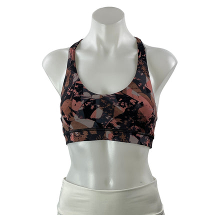 Lululemon Break Free Brown Splatter Print Racerback Sports Bra Crop Tank Top S