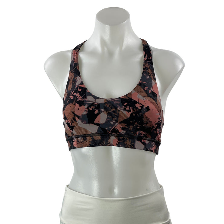 Lululemon Break Free Brown Splatter Print Racerback Sports Bra Crop Tank Top S