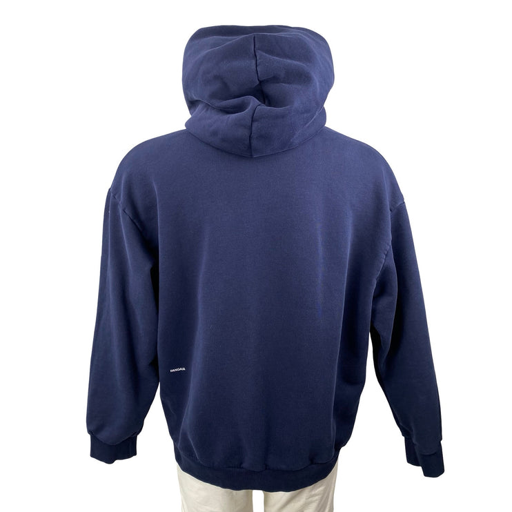Pangaia Men's Navy Blue Logo Long Sleeve Hoodie Hooded Sweatshirt Top Size L