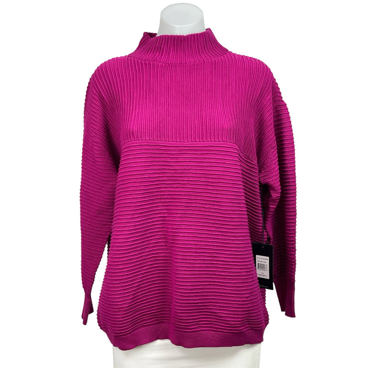 NEW Cyrus Women's Pink Long Sleeve Ribbed Mock Neck Pullover Sweater Size 1X