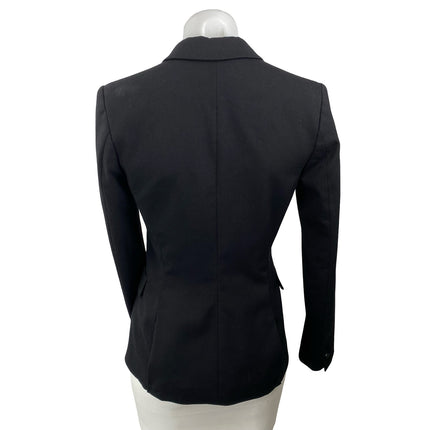 H&M Women's Black Long Sleeve Peak Lapel One Button Blazer Coat Suit Jacket 2