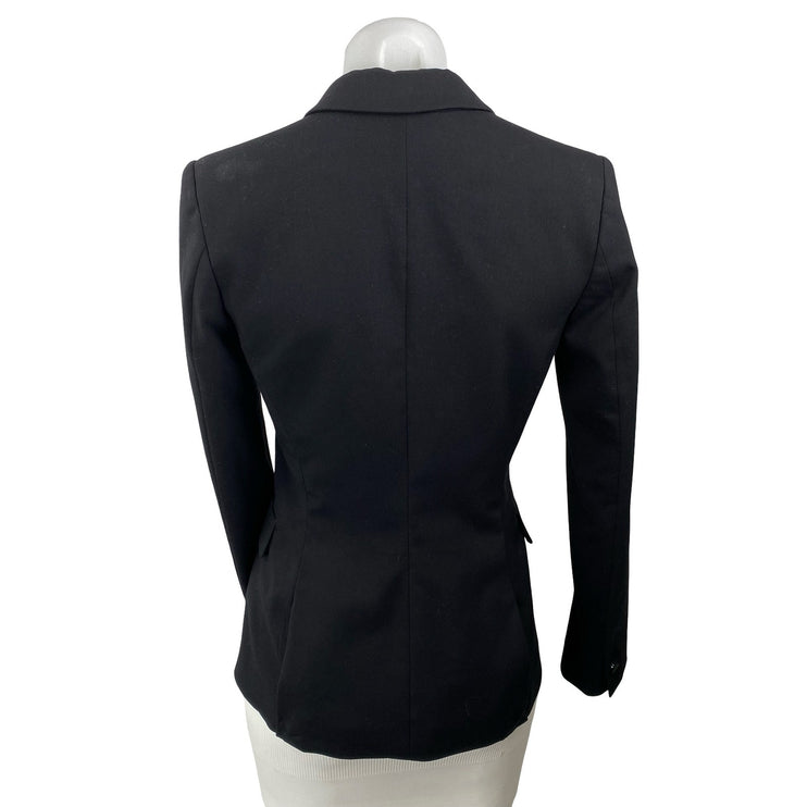 H&M Women's Black Long Sleeve Peak Lapel One Button Blazer Coat Suit Jacket 2