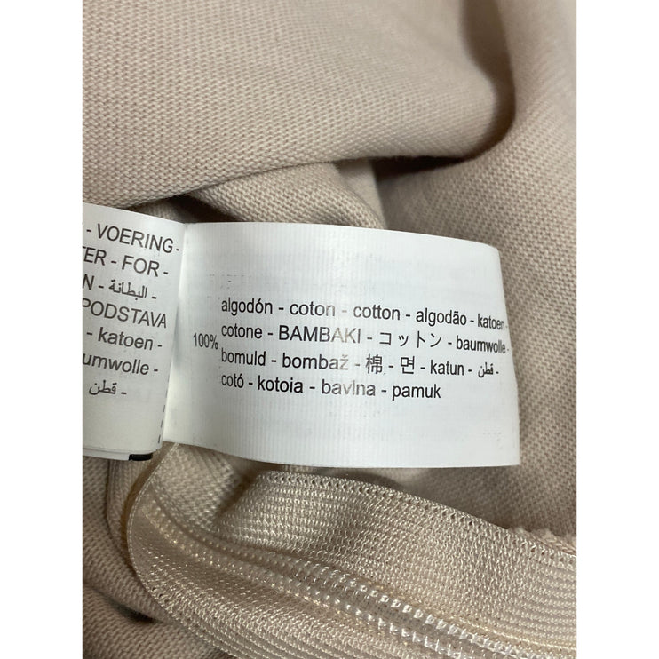 NEW Zara Women Beige Nude Long Sleeve Boat Neck Drape Soft Blouse Top Size S
