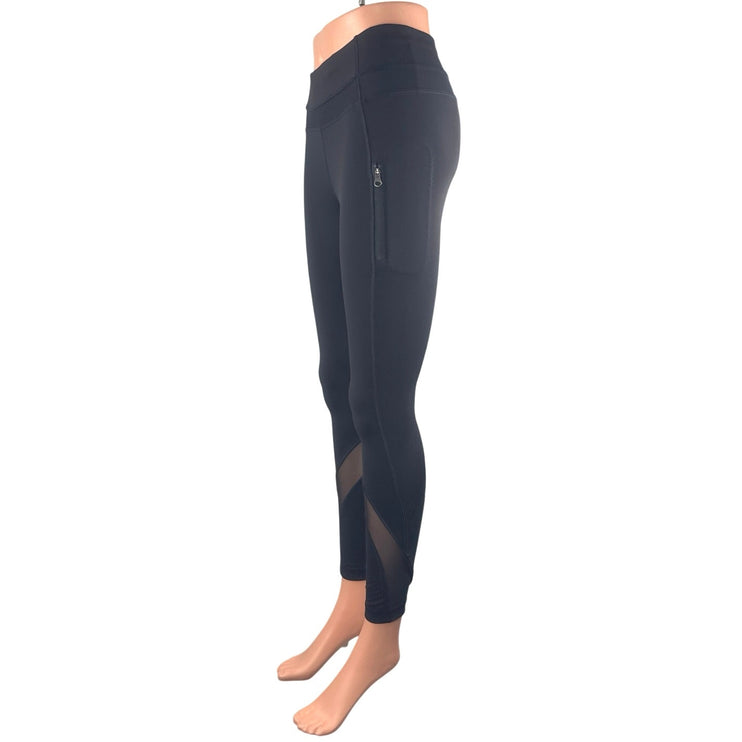 Lululemon Women's Black Mid Rise Crop Yoga Gym Athletic Leggings Pants Size S