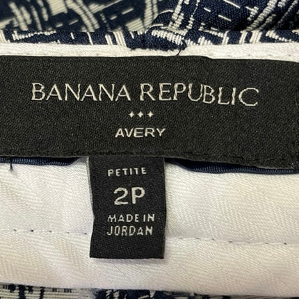 Banana Republic Women's Blue Avery Mid Rise Printed Cropped Casual Pants Size 2P