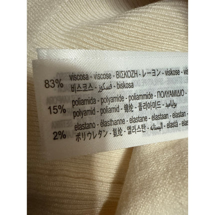 Zara Cream Black Long Sleeve Deep V Neck Button Up Cardigan Sweater Top Size M