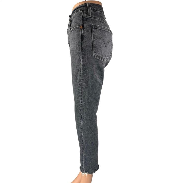Levi's 501 Women's Black High Waisted Button Fly Skinny Denim Jeans Size 26