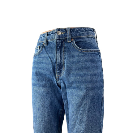 H&M Women's Blue Medium Wash High Waisted Straight Leg Denim Jeans Size 4