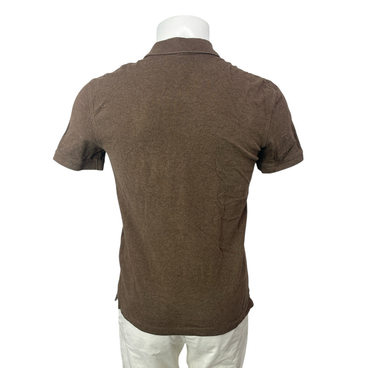 Banana Republic Pique Men's Brown Collared Short Sleeve Knit Polo Shirt Top Sz S
